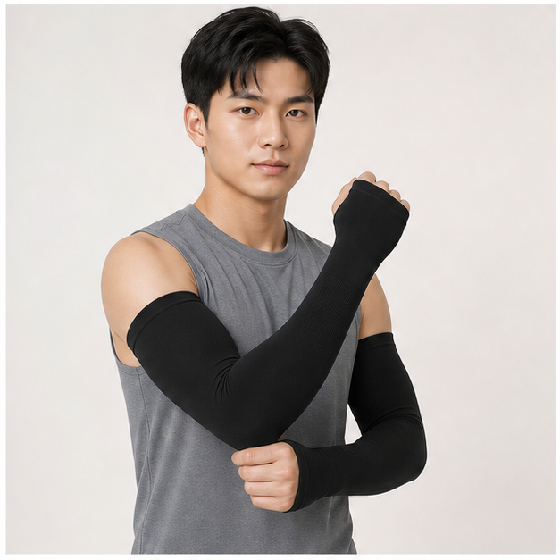 3/6 Pairs UV Cooling Arm Sleeves Sun Protection Unisex for Sports, Cycling, Golf, Running - model view