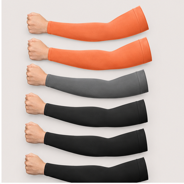 4 Pairs Plus Size Cooling Arm Sun Sleeves for Men Women UV Sun Protection Oversized Compression Sleeves - back view