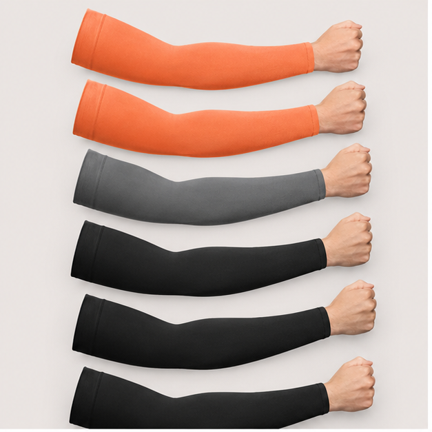 4 Pairs Plus Size Cooling Arm Sun Sleeves for Men Women UV Sun Protection Oversized Compression Sleeves - front view