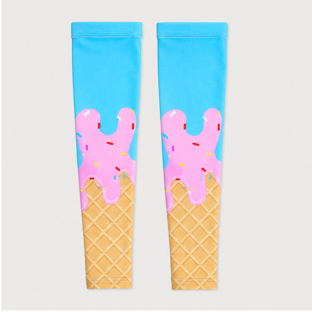 Ice Cream Drip Baseball Arm Sleeves Cone Compression Arm Sleeves for Adult Sport Baseball Football - back view
