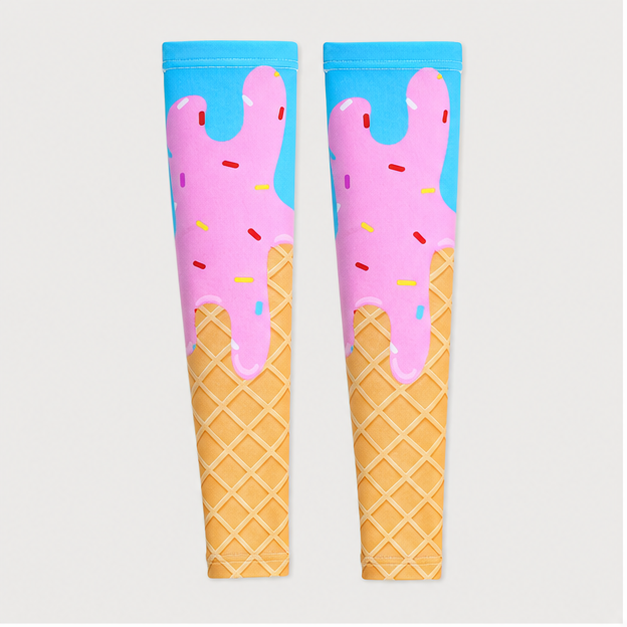 Ice Cream Drip Baseball Arm Sleeves Cone Compression Arm Sleeves for Adult Sport Baseball Football - front view