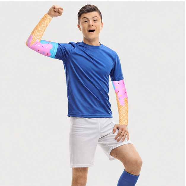 Ice Cream Drip Baseball Arm Sleeves Cone Compression Arm Sleeves for Adult Sport Baseball Football - model view