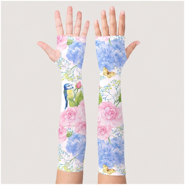 Gardening Sleeves Farm Sun Protection Arm Cooling Sleeves Thorn Proof Garden for Women Men with Thumb Hole - front view