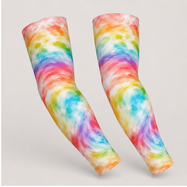 Tie Dye Sun Protection Arm Sleeves Cooling Compression Sleeves for Men & Women - back view