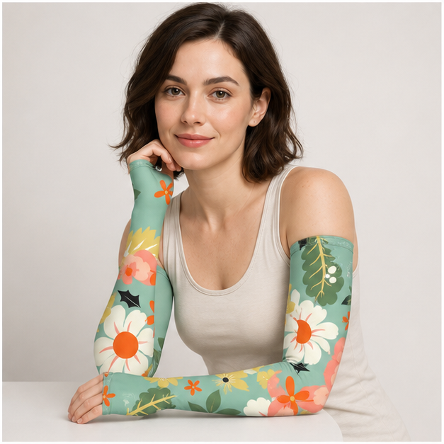 Gardening Sleeves Farm Sun Protection Cooling Arm Sleeves to Cover Arm for Women - model view